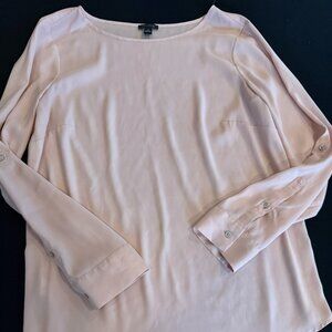 Women's Long Sleeve Roll Up Polyester Silky Shirt